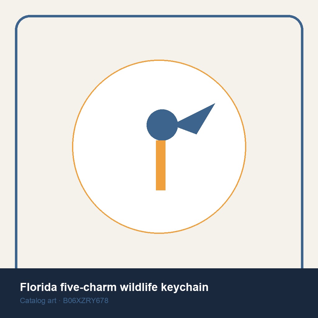 Florida five-charm wildlife keychain